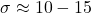 \sigma_{сжатия} \approx 10-15 \, \text{МПа}
