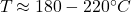 T_{плавления} \approx 180-220^\circ C